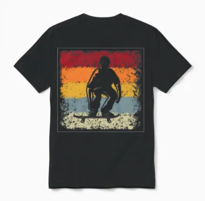 Skating Retro Unisex T-Shirt - Black
