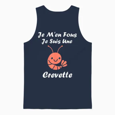 Crustacean Shrimp Humour Je Ne Ne Foe Je Suis Une Prawn T-Shirt, Black, S Unisex Tank Top - Navy