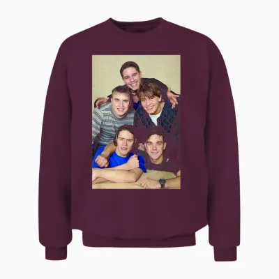 Take That Boy Band Gruppenfoto 1993 Unisex Sweatshirt - Maroon