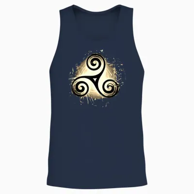 Triskel Triquetra Rune Celtic Protective T-Shirt, Black, S Unisex Tank Top - Navy