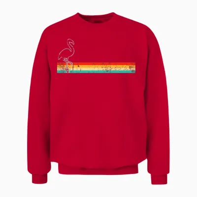 Flamingo Retro Unisex Sweatshirt - Red