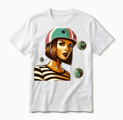 Retro Roller Queen Unisex T-Shirt - White