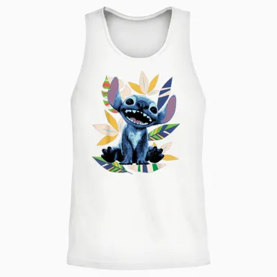 Disney Lilo & Stitch Live-Action Movie Tropical Island Leaf Unisex Tank Top - White