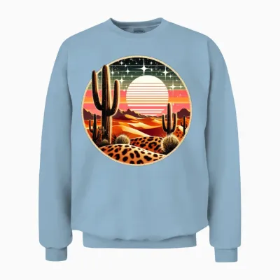 Desert Retro Unisex Sweatshirt - Light Blue