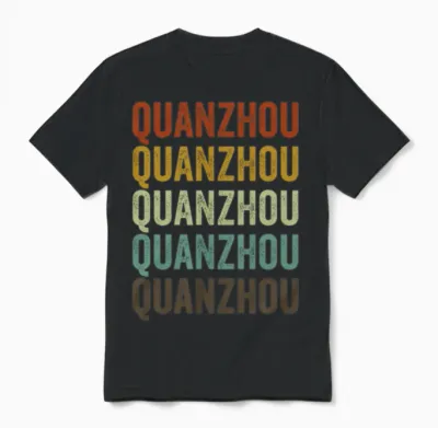 Quanzhou China Retro Vintage Unisex T-Shirt - Black