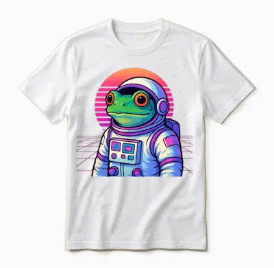 Retro Frog Astronaut Unisex T-Shirt - White