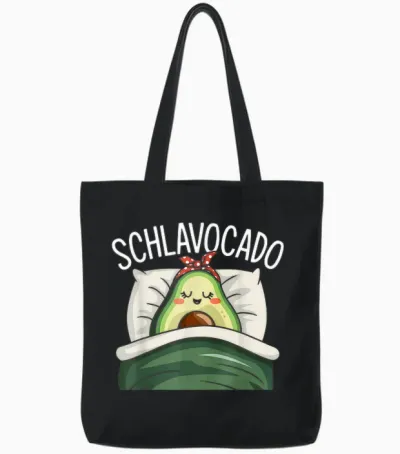 Schlavocado Pyjamas Avocado Sleep Shirt T-Shirt, Black Tote Bags - Black
