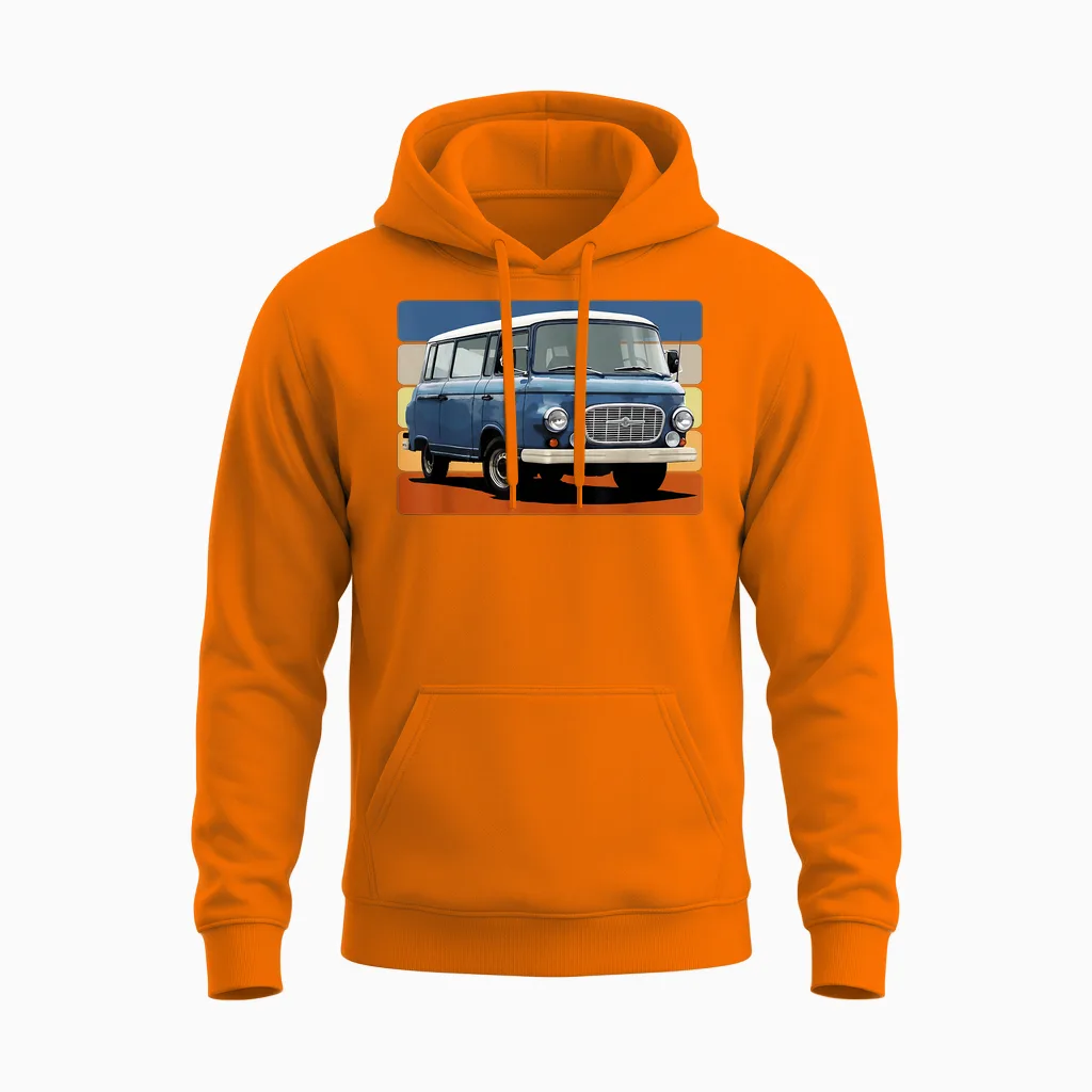 Barkas-B1000 Ostdeutschland Ddr Ossi Retro Unisex Hoodie in Safety Orange