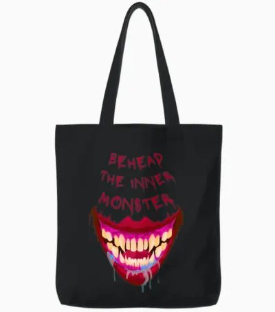 Monster Funny Cute Tote Bags - Black