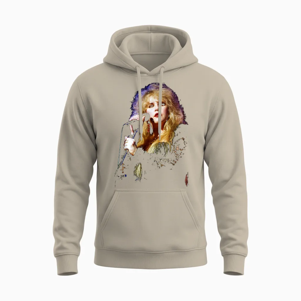 Stevie Nicks Fleetwood Mac Sänger Live 1990 Unisex Hoodie in Sand
