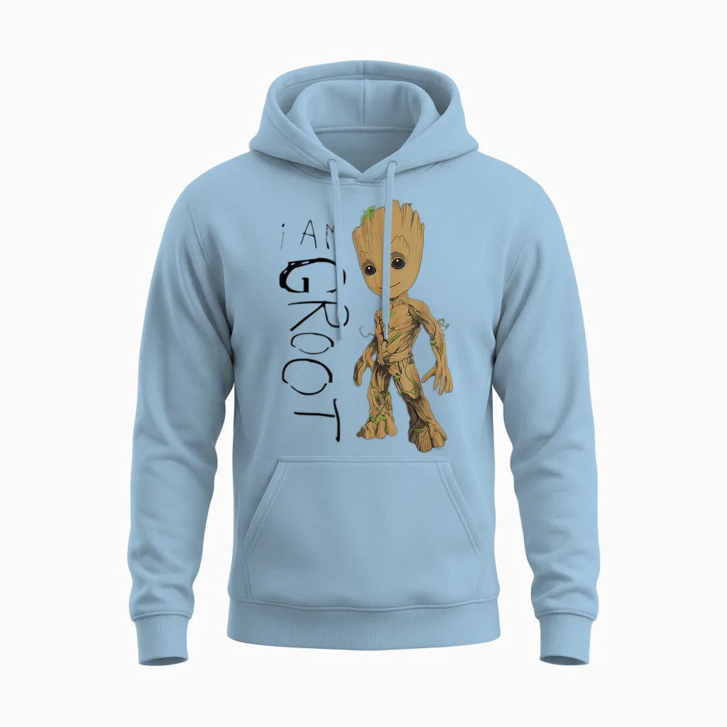 Guardians of the Galaxy Vol.2 I Am Groot Scribbles Unisex Hoodie in Light Blue