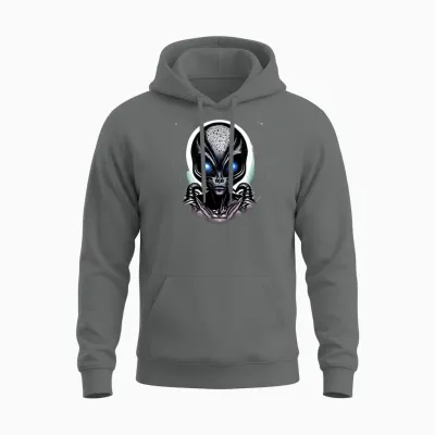 Alien Funny Unisex Hoodie - Graphite Heather