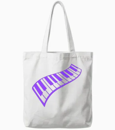 Grand Piano Organ Synthesizer Keyboard Music Logo Tote Bags - White