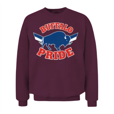 Buffalo Pride Emblem Unisex Sweatshirt - Maroon