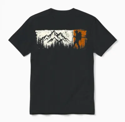 Mountain Vista Hiker Duo Unisex T-Shirt - Black