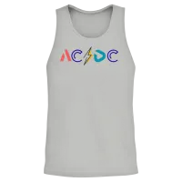 Ac/dc Logo with Lightning Bolt on Men's Premium Unisex Tank Top - Ash – 2
