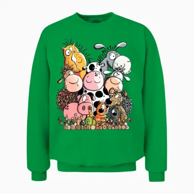 Funny Farm Animals Unisex Sweatshirt - Irish Green