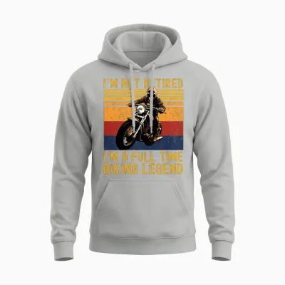 Retro Motorcycle Retirement Unisex Hoodie - Ash
