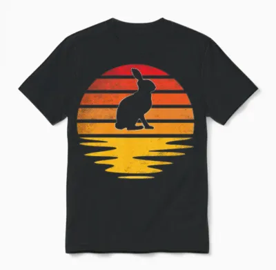 Rabbit Retro Unisex T-Shirt - Black