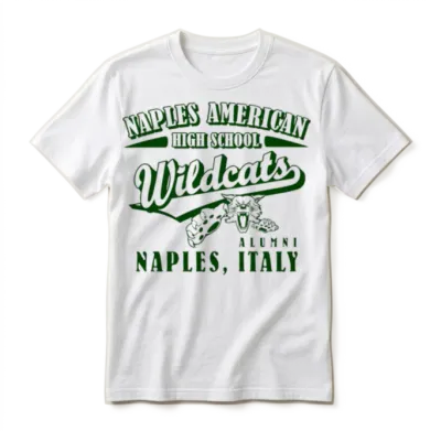 Naples American High School Wildcats Alumni Green Unisex T-Shirt - White