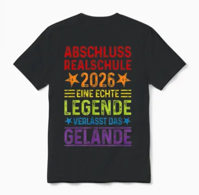 Realschule Abschluss 2026 Schule Legende Verlässt Gelände Unisex T-Shirt - Black