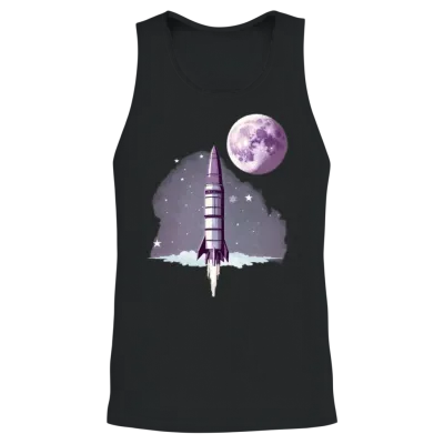 Vintage Retro Space V2 Unisex Tank Top - Black