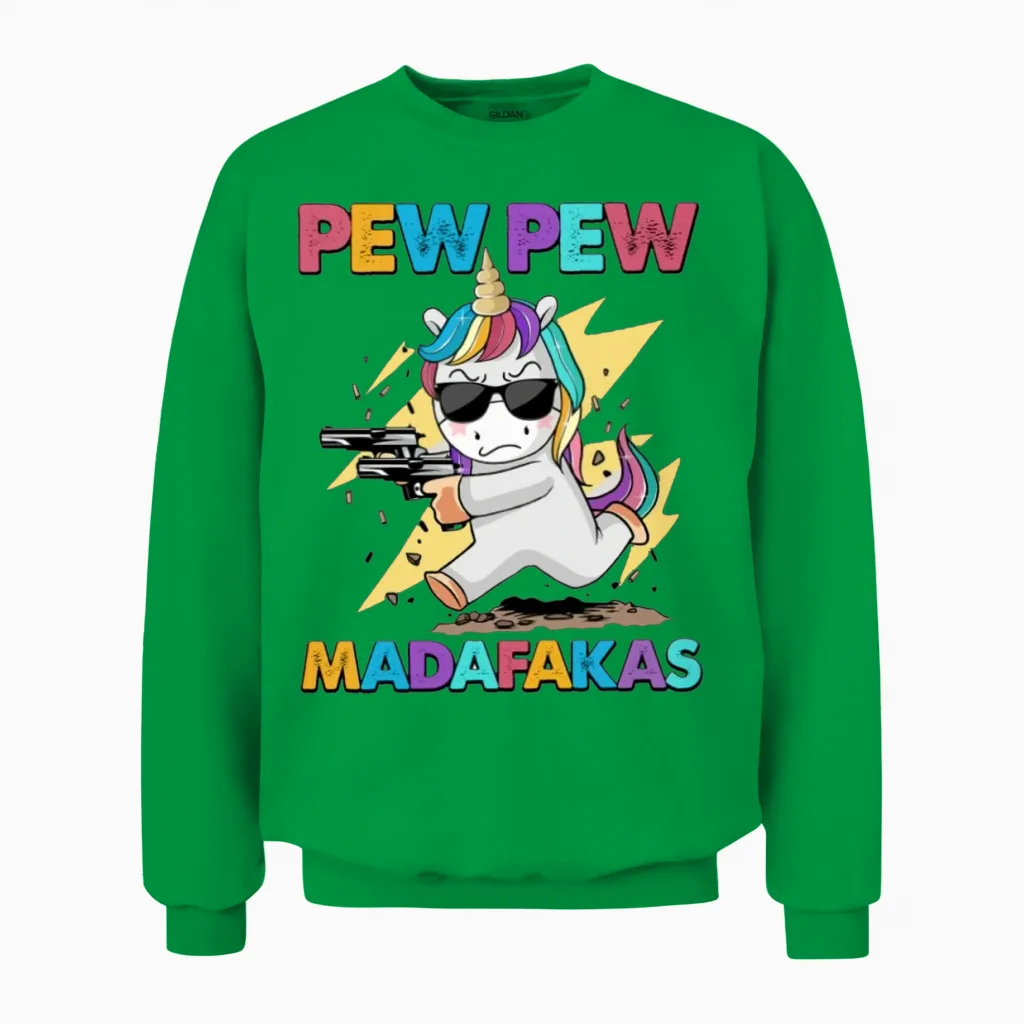 Funny Unicorn Unisex Sweatshirt in Irish Green