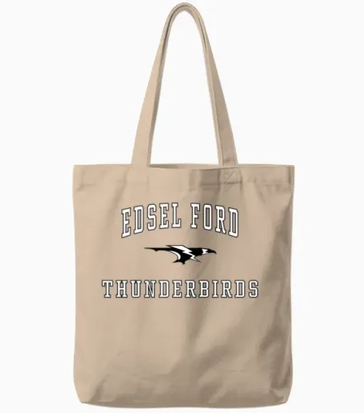Edsel Ford High School Thunderbirds C1 Tote Bags in Natural