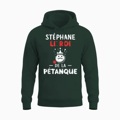 Personalised Gift Man First Name Stéphane Pétanque Humour Unisex Hoodie - Forest