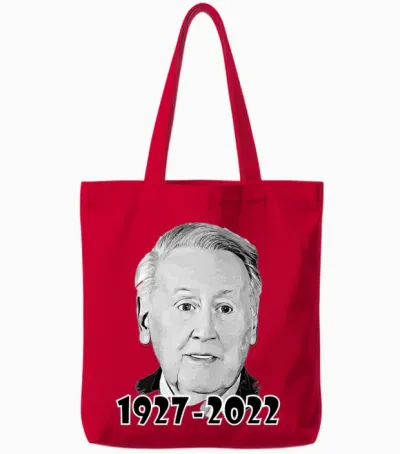 Face Vin Scully Retro Tote Bags - Red