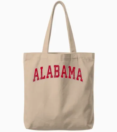 Alabama Al Vintage Sports Design Red Design Tote Bags - Natural