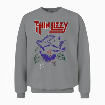 Thin Lizzy Black Rose Color Langarmshirt Unisex Sweatshirt - Sport Grey