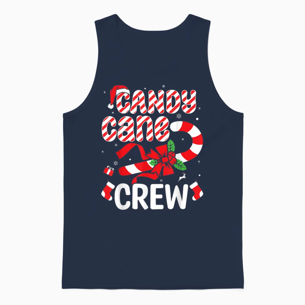 Candy Cane Crew - Funny Christmas Holiday Men Women Unisex Tank Top in Navy