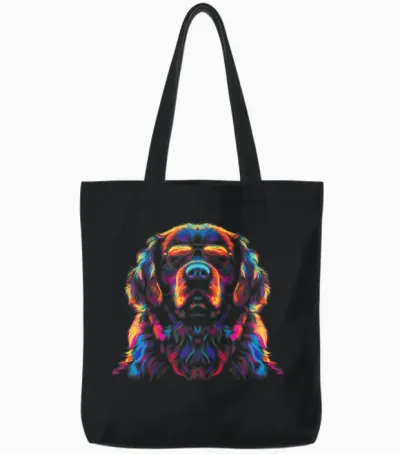 Newfoundland Dog Dog Sunglasses Popart Tote Bags - Black