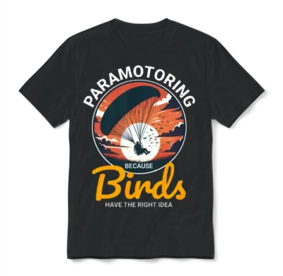 Paramotor Pilot Paramotoring Powered Paraglider Unisex T-Shirt - Black