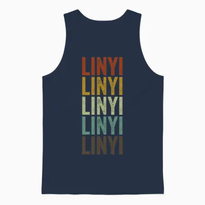 Linyi China Retro Vintage Unisex Tank Top - Navy
