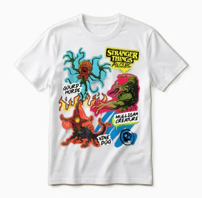 Stranger Things Tales from '85 Monsters Scrapbook Unisex T-Shirt - White
