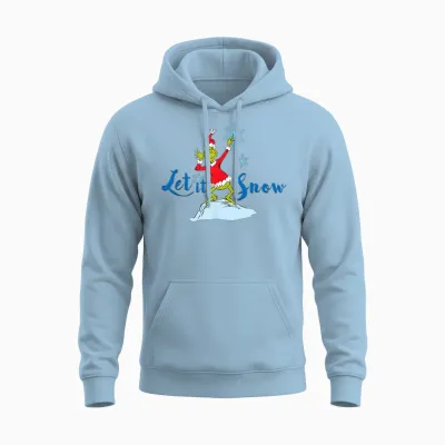 Dr. Seuss Grinch Let It Snow Unisex Hoodie - Light Blue