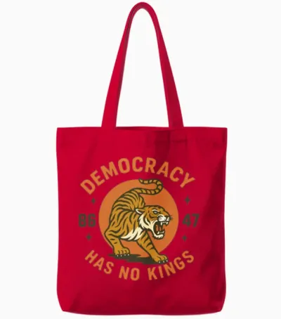 Democracy Has No Kings Tote Bags - Red