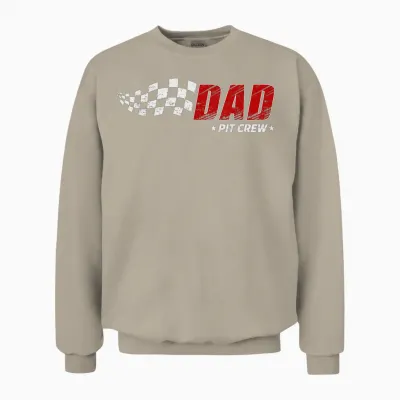 Dad Pit Crew Race Car Birthday Family Matching Pit Crew Unisex Sweatshirt - Sand