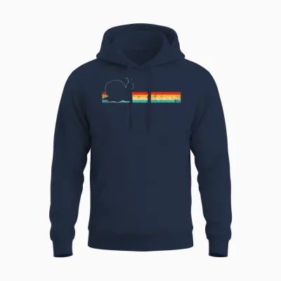 Snail Retro Unisex Hoodie - Navy