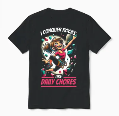 Bouldering Girl Boulderer Rock Climbing Wall Unisex T-Shirt - Black
