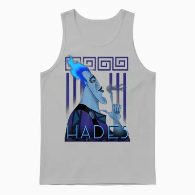 Disney Hercules Hades Geometric Portrait T-Shirt, Black Unisex Tank Top - Ash