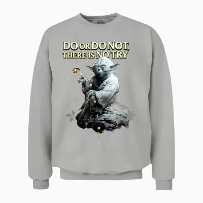 Star Wars Classic Do or Do Not There Is No Try Yoda Portrait Unisex Sweatshirt - Ash