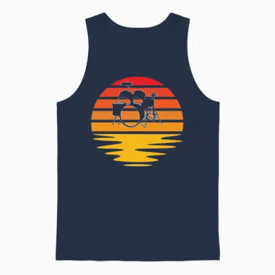 Drums Retro Unisex Tank Top - Navy