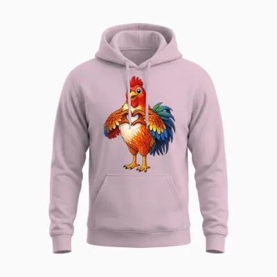 Hahn Mit Herz | Süßer Gockelhahn Mit Herzsymbol Unisex Hoodie - Light Pink