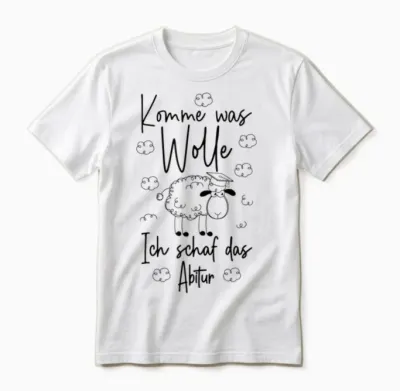 Abschluss Abi 2026 Komme Was Wolle Ich Schaf Das Abitur 2026 Unisex T-Shirt - White