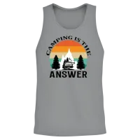 Camping Is the Answer Unisex Tank Top - Sport Grey – 2