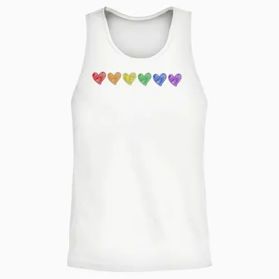 Winzige Regenbogenherzen Subtile Pride Month Flagge Lgbt Gay Rights Unisex Tank Top - White