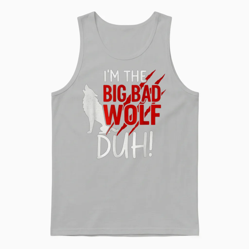 I'm the Bad Wolf Duh Costume for Diy Halloween Party Wolf Unisex Tank Top in Ash